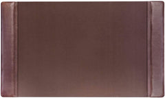 Dacasso Chocolate Brown Leather 34 by 20-Inch Desk Pad with Side Rails