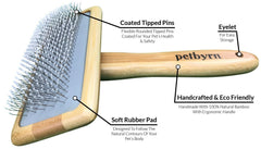 Slicker Dog Cat Grooming Brush - NO.1 For Deshedding Detangling and Dematting Small, Medium and Large Short to Long Hair Pets. Cut Shedding, Massage and Stimulate Healthy Coats.