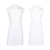 KAF Home 2 Pack Unisex Adjustable Water Resistant Apron - One Size Fits All Kitchen Chef Apron With 2 Large Oversized Pockets - Perfect for Crafting, Cooking, Baking, Painting, Gardening - White