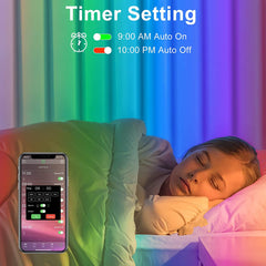 HRDJ Led Strip Lights 65.6ft, Music Sync Color Changing Led Lights for Bedroom 5050 SMD RGB Led Light Strips with Remote App Control Led Lights for Room Party