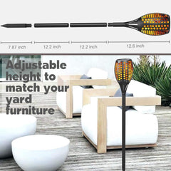 Solar Lights, Sunlitec Waterproof Flickering Flames Torches Lights Outdoor Landscape Decoration Lighting Dusk to Dawn Auto On/Off Security Torch Light for Garden Patio Deck Yard Driveway, 2 Pack