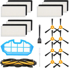 Ecovacs Replacement Accessories Kit Compatible ECOVACS DEEBOT N79S DEEBOT N79 Robotic Vacuum, 1 Main Brush + 6 Filters + 8 Side Brushes + 1 Primary Filter
