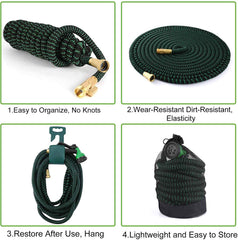 OUTAD Garden Hose 100ft Expandable Water Hose Lightweight, Pipe 3 Layers of Latex, 3/4" Solid Brass Connectors, Flexible Hose with 8 modes Spray Gun, Easy Storage Kink Free Garden Supplies