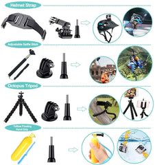 YI 61 in 1 Action Camera Accessories Kit for GoPro Hero 8 7 6 5 4 Hero Session 5 Black SJ4000 5000 6000 Xiaomi