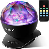 Kingtoys Night Light, LED Projector Night Lamps with Remote, 8 Mode Lighting Shows, Built in Speaker and Timing, Mood Relaxing Soothing Night Light for Baby Kids Adults (UL Adapter)