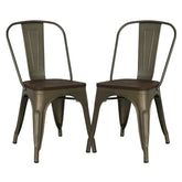 POLY & BARK EM-112-BLK-X4 Trattoria Side Chair in Black (Set of 4)