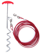 SÄKER Dog Tie Out Cable and Stake 30 ft Outdoor, Yard and Camping, for Small to Medium Dogs Up to 60 lbs, 16" Stake, 30 ft Cable