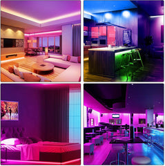 HRDJ Led Strip Lights 65.6ft, Music Sync Color Changing Led Lights for Bedroom 5050 SMD RGB Led Light Strips with Remote App Control Led Lights for Room Party