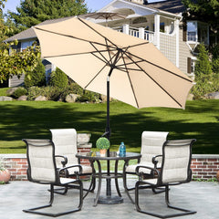 Grand Patio 9 FT Enhanced Patio Umbrella with 8 Ribs, Table Umbrella with Crank/Tilt, Outdoor Shades for Pool Garden Yard Deck Beach, Black & White Stripe