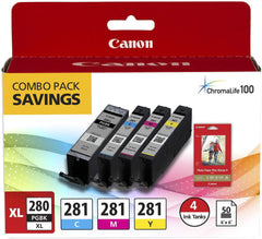 PGI-280XL/CLI-281 5 Color Pack "Canon PGI-280XL/CLI-281 5 Color Pack Compatible to TR8520, TR7520, TS9120 Series,TS8120 Series, TS6120 Series"