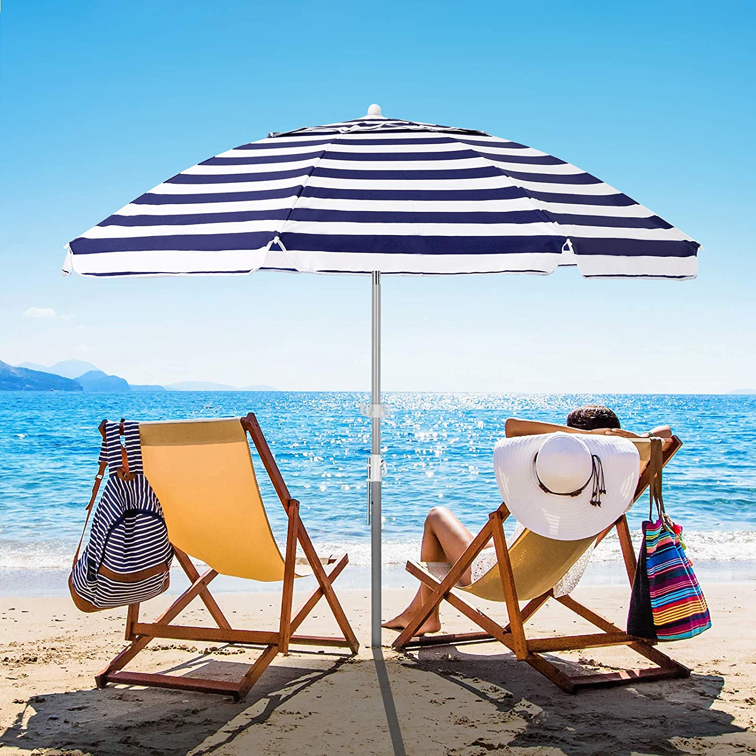 Bumblr 6.5ft Beach Umbrella with Sand Anchor & Tilt Mechanism Outdoor – Hint Capital
