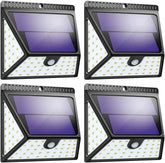 Solar Lights Outdoor, Mitaohoh 82 LEDs Wireless Waterproof Solar Motion Sensor Light Outdoor with 3 Sided Illumination and 270° Wide Angle for Garden, Yard, Fence, Step, Front Door (4 Pack)