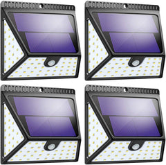 Solar Lights Outdoor, Mitaohoh 82 LEDs Wireless Waterproof Solar Motion Sensor Light Outdoor with 3 Sided Illumination and 270° Wide Angle for Garden, Yard, Fence, Step, Front Door (4 Pack)