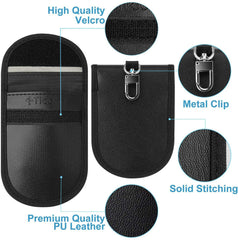 Upgraded Faraday Bag for Key Fob (2 Pack), TICONN Premium Faraday Cage Protector – Car RFID Signal Blocking, Anti-Theft Pouch, Anti-Hacking Case Blocker