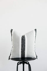 Woven Nook Decorative Throw Pillow Covers ONLY for Couch, Sofa, or Bed Set of 4 18x18 20x20 and 22x22 inch Modern Design 100% Cotton Black White Geometric Faux Leather Zulu Set (18'' x 18'')