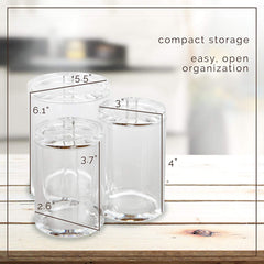 ARAD Cotton Ball, Swab, and Q-tip Storage Set, 1-Piece, 3-Compartments, for Easy Organization on Bathroom Counters, Under Sink Placement, or Vanity Tables