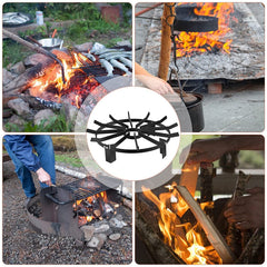 SEAAN Round Fire Pit Grate for Firepit 20'' Iron Round Circular Log Holder Rack with 3/4-Inch Square Thick Spokes for Backyard Bonfire or Campfire Chimney Hearth Kindling Stacking (20 Inch Diameter)