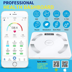 TekSky Smart Body Fat Scale, Wireless Body Composition Monitor with Bluetooth iOS and Android App - Body Fat, Water, Muscle, BMI Analyzer - Max 400 lbs
