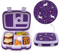 Bentgo Kids Prints (Unicorn) - Leak-Proof, 5-Compartment Bento-Style Kids Lunch Box - Ideal Portion Sizes for Ages 3 to 7 - BPA-Free and Food-Safe Materials