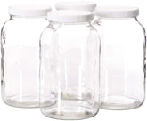 Sun & Sprouts 4 Pack- 1 Gallon Mason Jar - Glass Jar Wide Mouth with Airtight Foam Lined Plastic Lid - Safe Mason Jar for Fermenting Kombucha Kefir - Storing and Canning- By Kitchentoolz