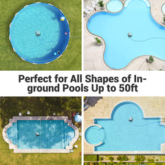 AIPER Automatic Pool Cleaner with Wall Climbing, Tangle-Free Cable & Dual-Filter Basket, Powerful Suction Robotic Pool Vacuum, Perfect for Inground Pools up to 50ft - Orca 1300