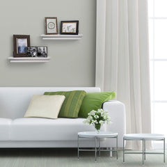 Kloveyleaf Floating Shelves Set of 2 Modern Style Shelves for Bedroom, Kitchen, or Bath, Includes Wall Mounting Hardware (White)