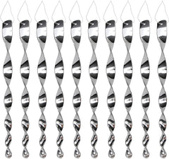 Tapix Bird Repellent Device 10 Pack Reflective Bird Diverters Hanging Spiral Ornamental Bird Deterrent Product Effectively Keeps Birds Away 11 inch Attractive Bird Scare Rods