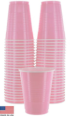Amcrate Orange Colored 16-Ounce Disposable Plastic Party Cups - Ideal for Weddings, Party’s, Birthdays, Dinners, Lunch’s. (Pack of 50)