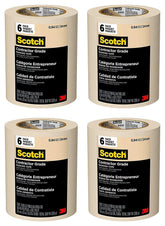 Scotch Contractor Grade Masking Tape, 0.94 inches x 60.1 yards (360 yards total), 2020, 6 Rolls