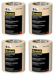 Scotch Contractor Grade Masking Tape, 0.94 inches x 60.1 yards (360 yards total), 2020, 6 Rolls