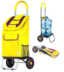 Dbest Trolley Dolly, Brown Shopping Grocery Foldable Cart