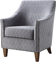 Emerald Home Furnishings Kismet Wembley Buff Accent Chair with Diamond Pattern Fabric And Nailhead Trim
