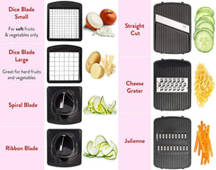 Vegetable Chopper Mandoline Slicer Dicer - Onion Chopper - Vegetable Dicer Food Chopper Dicer Pro - Spiralizer Vegetable Slicer by Veracity & Verve