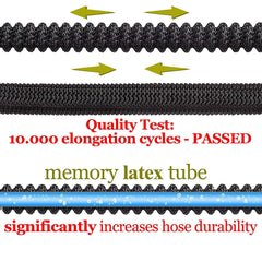 Nifty Grower 100ft Garden Hose - All New Expandable Water Hose with Double Latex Core, 3/4" Solid Brass Fittings, Extra Strength Fabric - Flexible Expanding Hose with Metal 8 Function Spray Nozzle