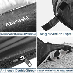 Atarashi Camping Sleeping Bag- 4 Seasons for Adults, Light, Warm, Extra-Large with Compression Sack- Great for Hiking, Backpacking & Outdoor Adventures in Cold Weather