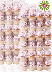 Kitchen Joy (12Pack x 12 Sets) STACK'nGO Cupcake Carriers - High Tall Dome Clear Containers Thick Plastic Disposable Storage Boxes.