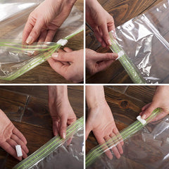 QYQBOON 8 Travel Space Saver Bags - No Vacuum or Pump Needed - for Clothes - Reusable - Luggage Compression - Set of 4 L and 4 M Sacks - Transparent