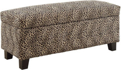 Homelegance 43" PU Leather Lift Top Large Storage Bench, Dark Brown