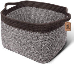 EIVOTOR Cube Storage Bins - Shelf Baskets for Storage Towel Book Cloth Storage Bins for Office Woven Basket for Shelves Baby Laundry Basket Toys Storage Basket Closet Storage Basket, 13''x9.8''x 9''