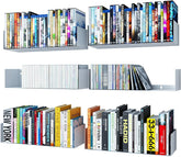 Wallniture U Shape Bookshelf Wall Mountable Metal CD DVD Storage Rack White Set of 6
