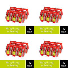 Scotch Sure Start Packaging Tape, 2 Inches x 22.2 Yards, 2-Inch Core, Clear, 6/Pack, (145-6)