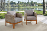 COSCO Outdoor Stacking Dining Patio Chairs, 4-pack, Aluminum, Tan
