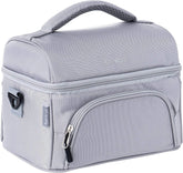 Bentgo Lunch Bag (Gray) - Insulated Lunch Tote for Work and School with Top and Main Compartments, 2-Way Zipper, Adjustable Strap, and Front Pocket - Fits All Bentgo Lunch Boxes and Other Containers