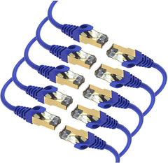 Maximm Cat7 Ethernet Cable, 15 Feet, Grey, 10-Pack - Pure Copper - RJ45 Gold-Plated Snagless Connectors 600 MHz, 10 Gbps. for Fast Network & Computer Networking + Cable Clips and Ties