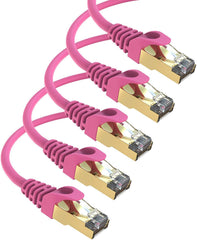Maximm Cat7 Ethernet Cable, 15 Feet, Green, 5-Pack - Pure Copper - RJ45 Gold-Plated Snagless Connectors 600 MHz, 10 Gbps. for Fast Network & Computer Networking + Cable Clips and Ties