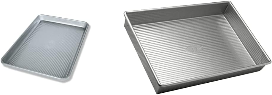 HeroFiber Bakeware Jelly Roll Pan, Warp Resistant Nonstick Baking Pan & Bakeware Rectangular Cake Pan, 9 x 13 inch, Nonstick & Quick Release Coating, Made in the USA from Aluminized Steel