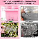 HomeBuddy Seed Starting Trays, 10 Pack 120 Cells Thicken Seed Starter Tray Kit with Humidity Dome/Heightened Lids Durable Growing Trays for Greenhouse & Gardens, Pink