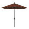 California Umbrella 9' Round Aluminum Market Umbrella, Crank Lift, Collar Tilt, White Pole, Sunbrella Pacific Blue