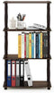 Furinno (99557BK/GY) Turn-N-Tube 4-Tier Multipurpose Shelf Display Rack - Black/Grey