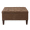 Svitlife Living Room Upholstered Ottoman with Nailhead Trim Seat Footstool Leather Bed End Table Box Round Coffee Polyester